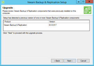 21 - Confirmation of the current version to be upgraded to Backup and Replication v9