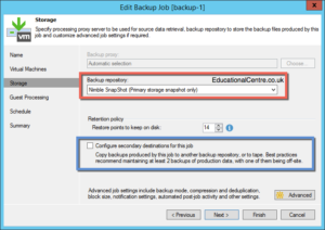 Veeam and Nimble Storage Integration - Backing up to a snapshot - Storage configuration