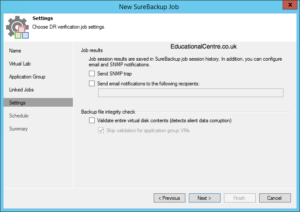 Veeam and Nimble Storage Integration - SureBackup - Create SureBackup Job - Job Settings