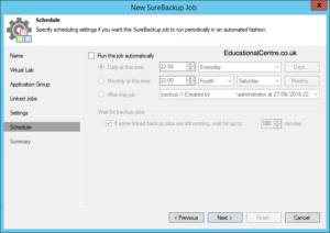 Veeam and Nimble Storage Integration - SureBackup - Create SureBackup Job - Schedule