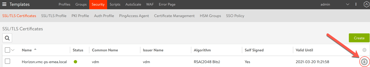AVI Networks - Download SSL Certificate