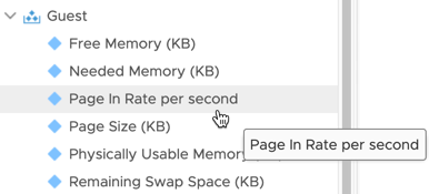 vRealize Operations page in rate metric