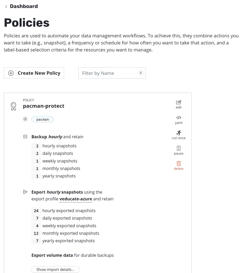 Kasten new policy policy created
