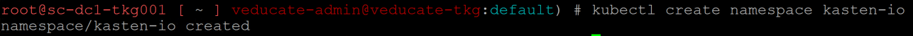 kubectl create namespace kasten-io