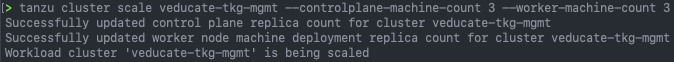 Deploy Management cluster to Azure - tanzu cluster scale