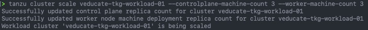 Deploy Tanzu Kubernetes Guest cluster to Azure - Tanzu cluster scale
