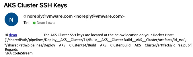 Code Stream - Preserve Artifacts - Pipeline - Model - CI Task - Email Notification Example