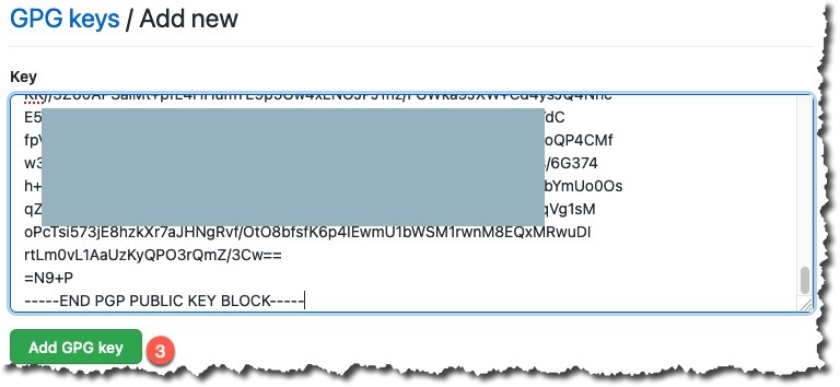 GitHub - SSH and GPG Keys - New GPG Key - Add New