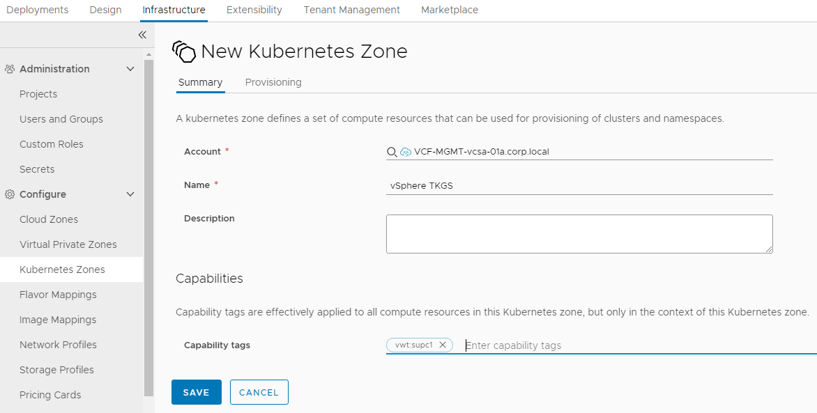 New Kubernetes Zone - Add Kubernetes zone