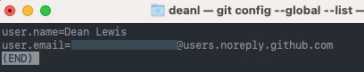 git config --global --list
