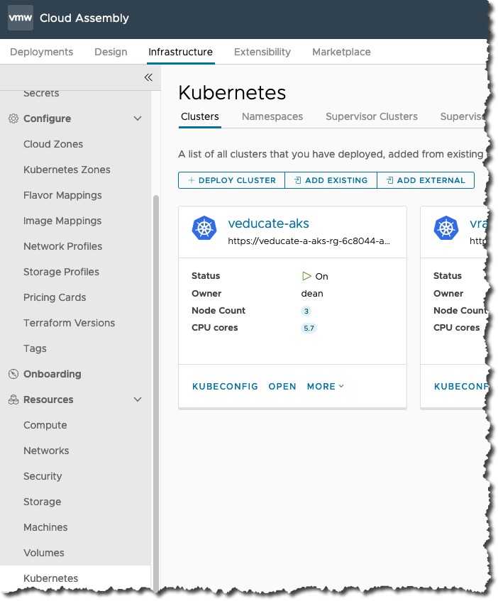 vRA AKS TMC - Cloud Assembly - Kubernetes Endpoint