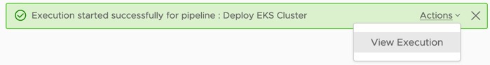 vRA EKS - Run Pipeline - View Execution