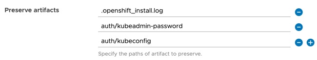 vRA Deploy Openshift - Code Stream - Model - Create Openshift cluster - Perserve Artifacts