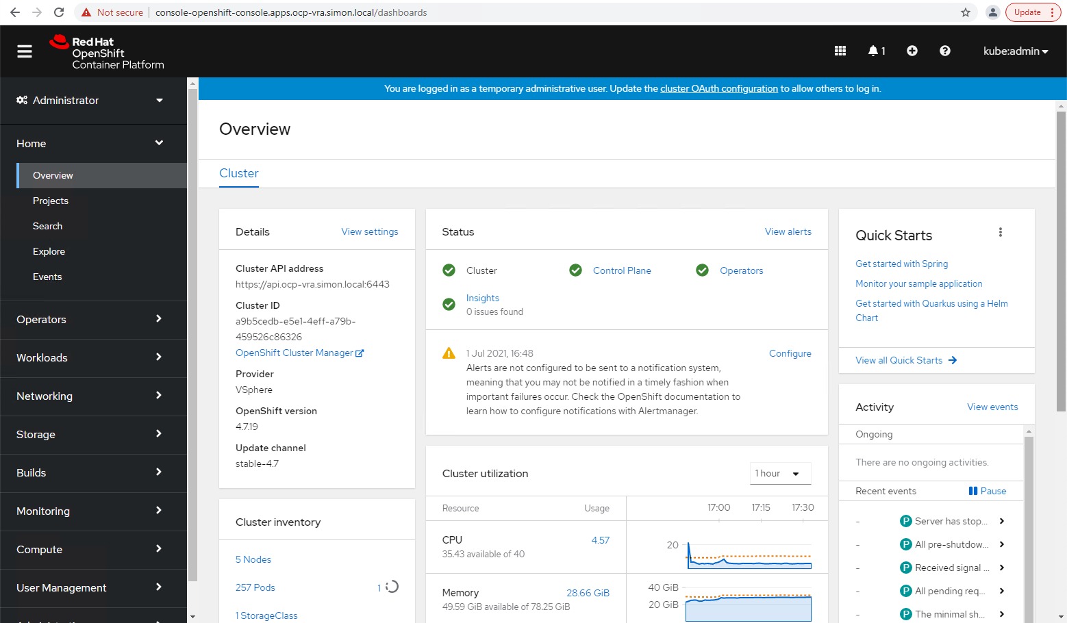 vRA Deploy Openshift - OpenShift Console