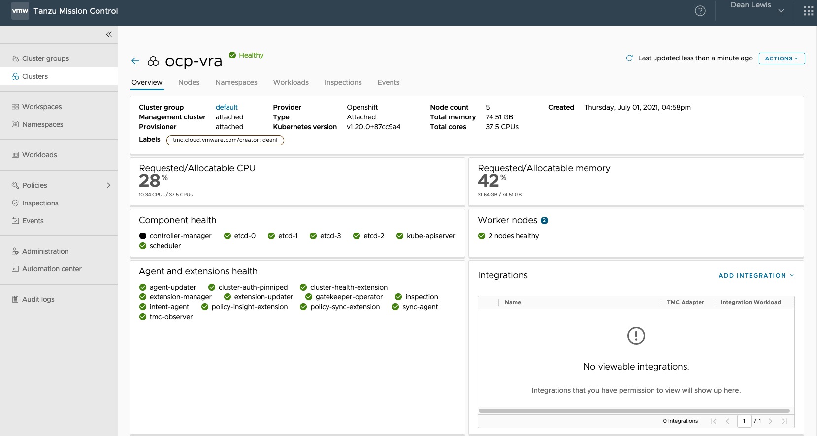 vRA Deploy Openshift - Tanzu Mission Control