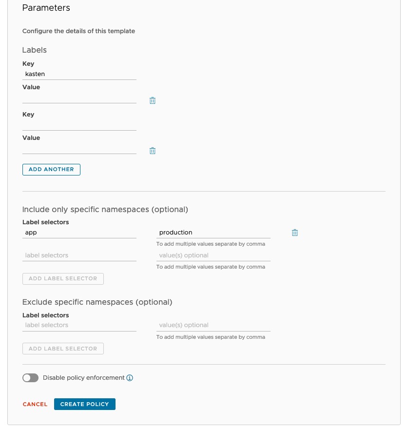 Tanzu Mission Control - Create custom policy - Configure 2