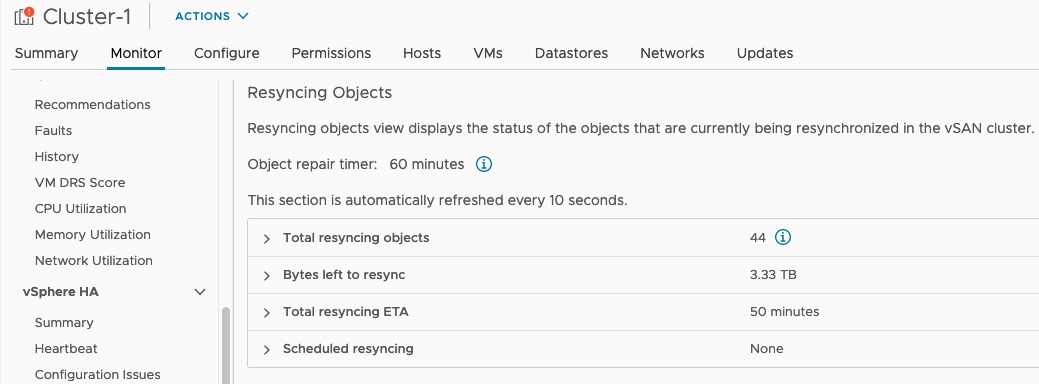 VSAN Resync Objects