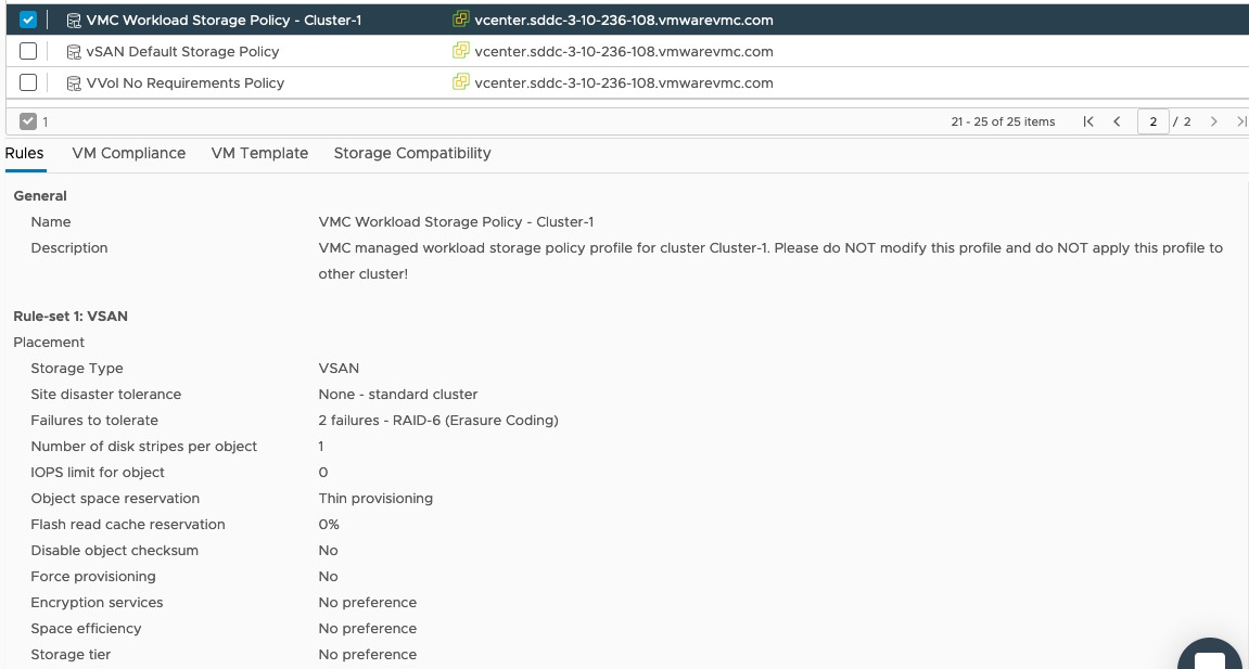 VSAN managed policy
