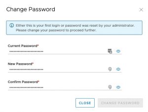 Data Management for Tanzu - First login change password