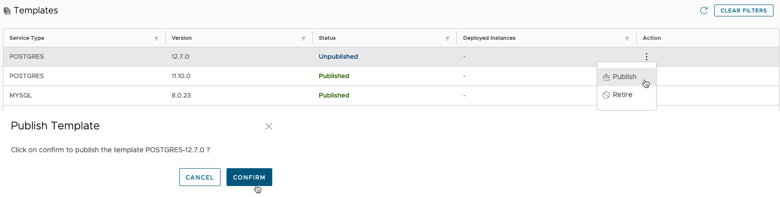 Data Management for Tanzu - Publish Template