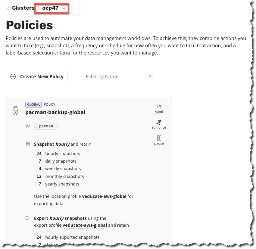 K10 Multi-Cluster - Global Policies - Sync successful - cluster 2
