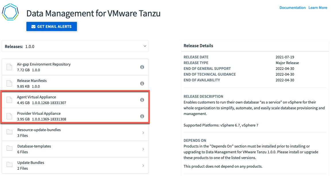 Tanzu Network - Download appliances
