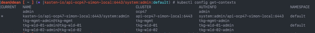 kubectl config get-contexts