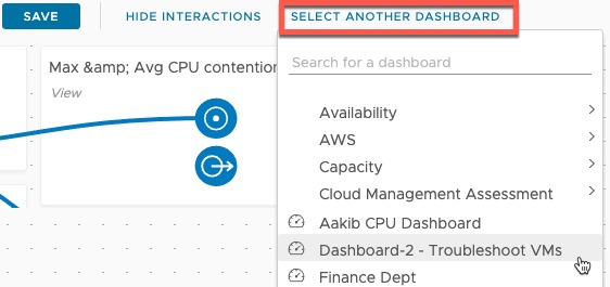 vROPs - Dashboard Interaction - Show Interactions - Select another dashboard