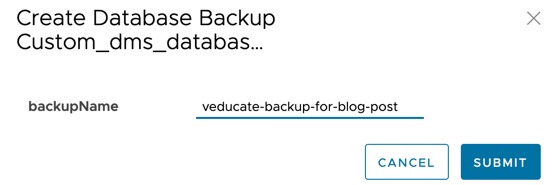 DMS - vRA - Day 2 action - Backup