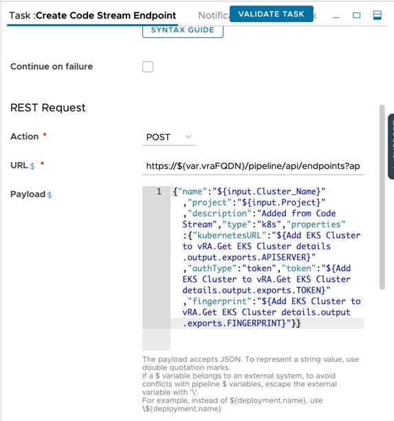 vRA 8.5 Code Stream - Unexpected character was expecting double-quote to start field name - Fixed Task