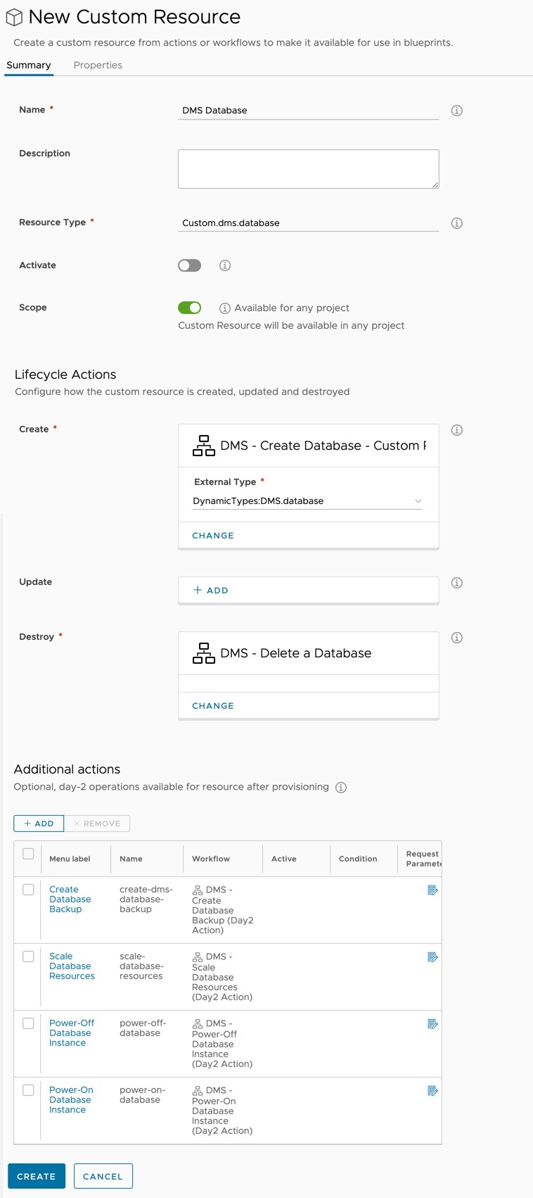 vRA - Cloud Assembly - Custom Resources - Create New Custom Resource