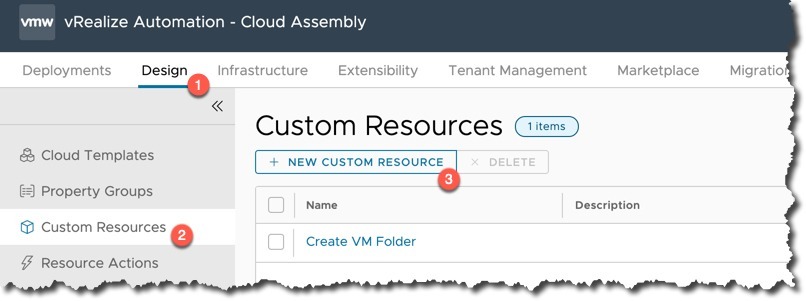 vRA - Cloud Assembly - Custom Resources - New Custom Resource
