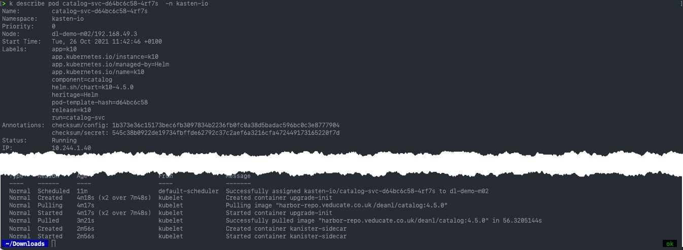 air gap - describe pod - pulled from airgap repo