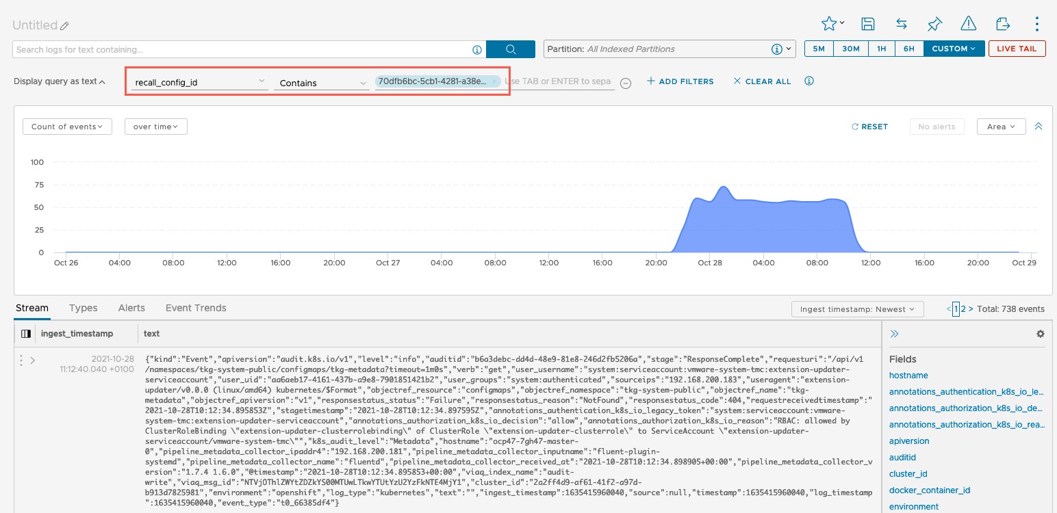 vRLI Log Archive - Log Partitions - Recall Logs in Explore Logs
