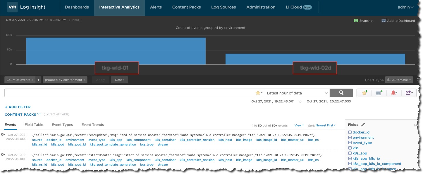 vRLI Log Archive - Tanzu Kubernetes Grid Logs