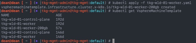 TKG - kubectl apply -f VsphereMachineTemplate