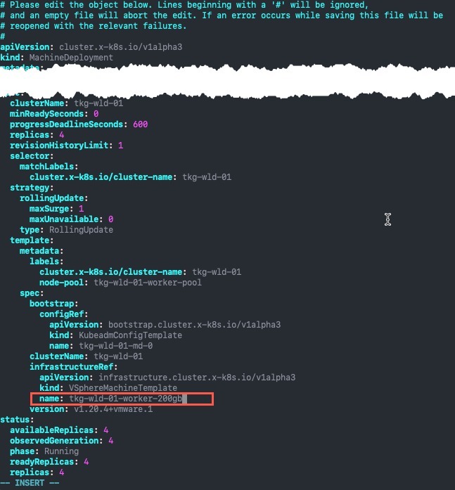TKG - kubectl edit machinedeployment
