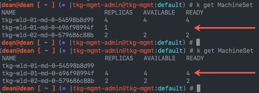 TKG - kubectl get machineset