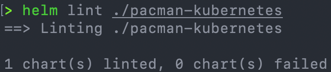 helm lint pacman-kubernetes