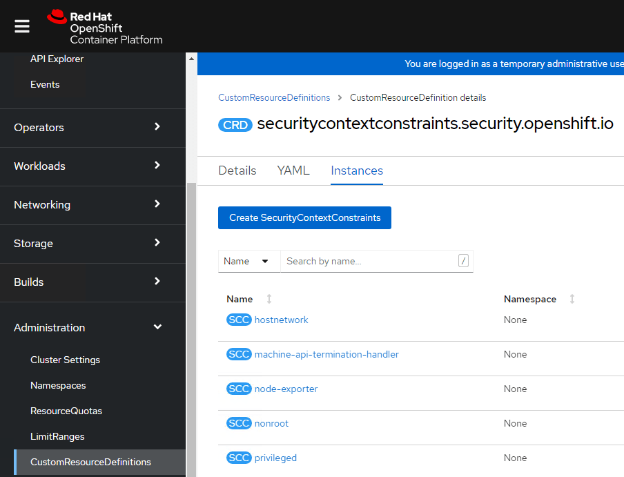 openshift - create security context constraint - scc