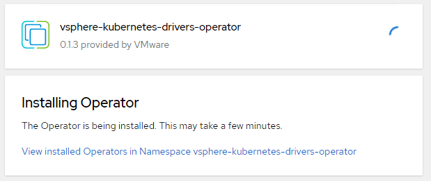 openshift - operatorhub - installing vsphere-kubernetes-driver-operator