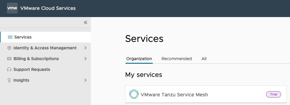 VMware Cloud Services - Tanzu Service Mesh