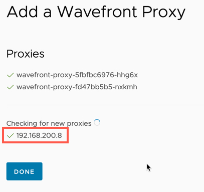 Tanzu Observability - Add a Wavefront Proxy - Checking for new proxies