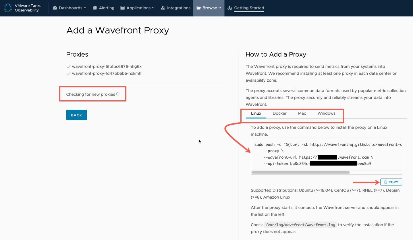 Tanzu Observability - Add a Wavefront Proxy