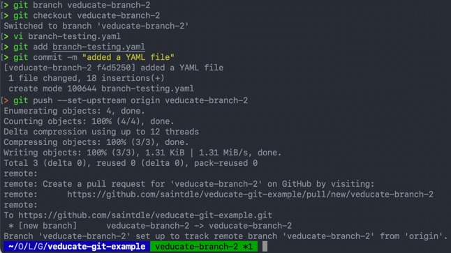 git branch - git push --set-upstream origin