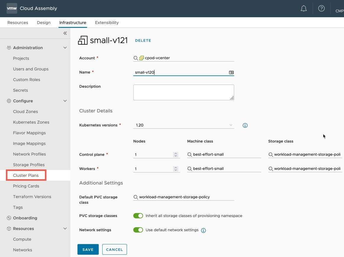 vRA - Cluster Plans