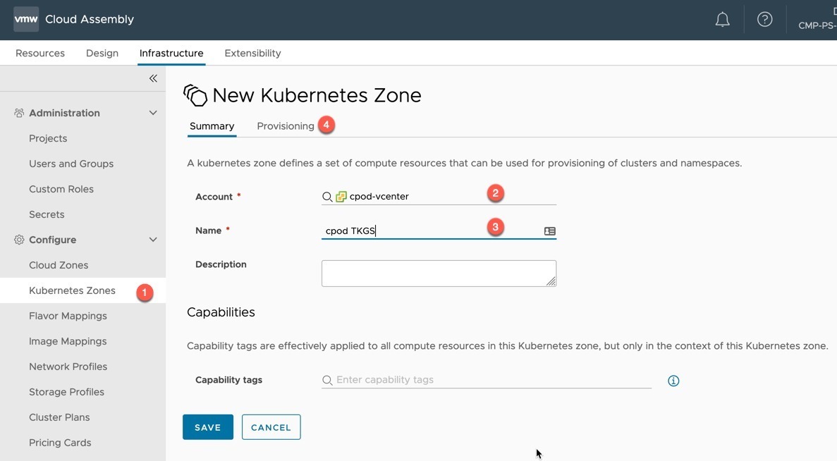 vRA - New Kubernetes Zone