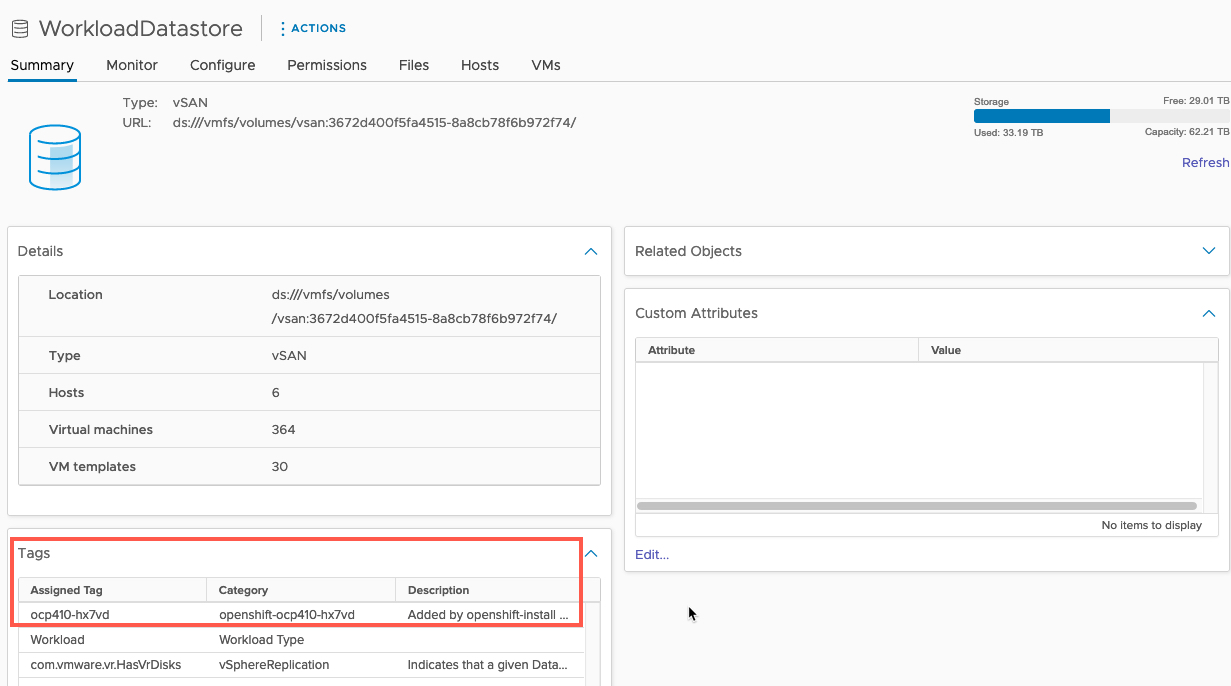 OCP 4.10 - vSphere CSI - Datastore - vSphere Tag
