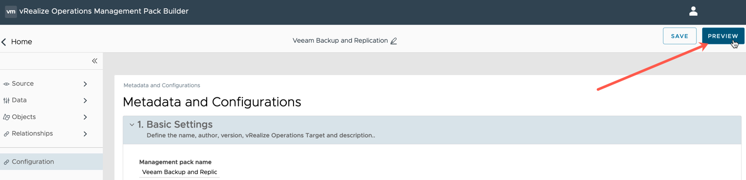 vRealize Operations Management Pack Builder - Build the management pack - preview