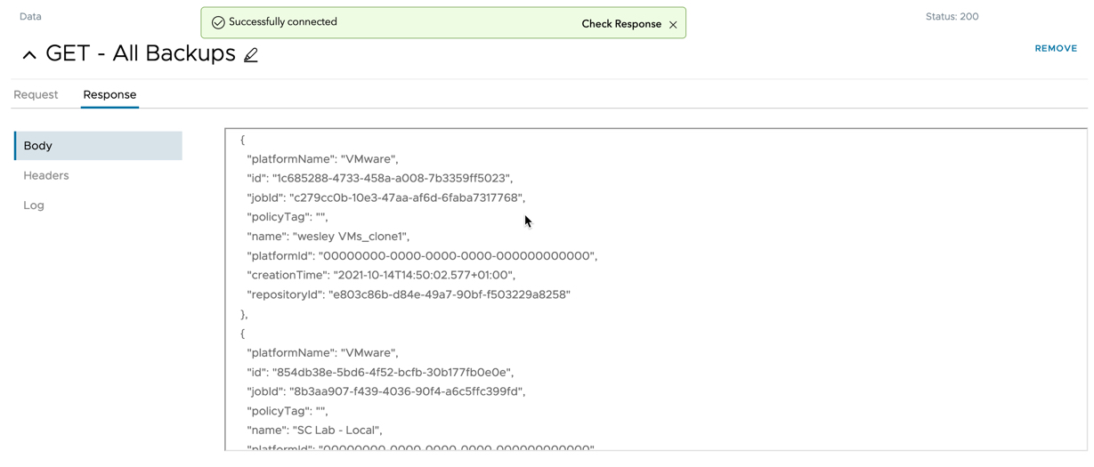 vRealize Operations Management Pack Builder - Data - Add Request - Response
